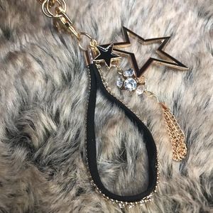 Two for $20, STARS & TASSEL KEYCHAIN - BLACK